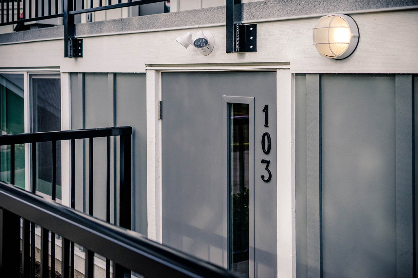 Exterior Entrance to Renovated Victoria Apartments
